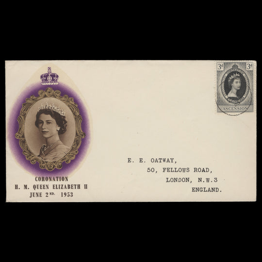 Ascension 1953 (FDC) 3d Coronation