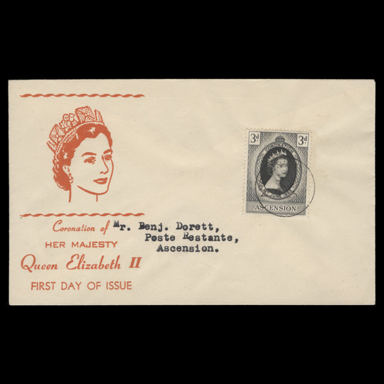 Ascension 1953 (FDC) 3d Coronation
