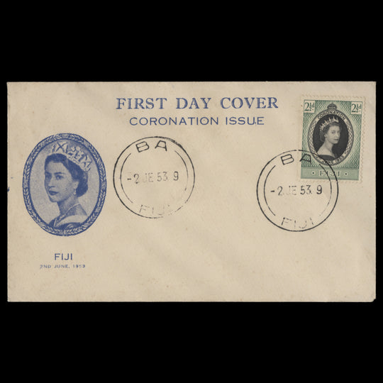 Fiji 1953 (FDC) 2½d Coronation, BA