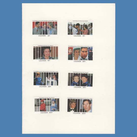 Uganda 1991 Royal Anniversaries imperf proofs in presentation folder