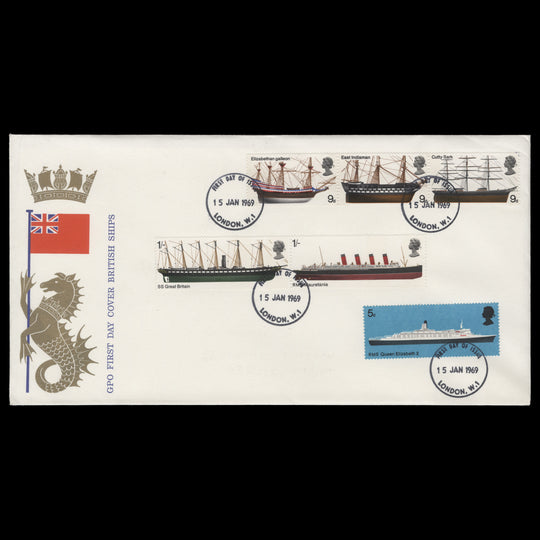 Great Britain 1969 British Ships first day cover, LONDON W1