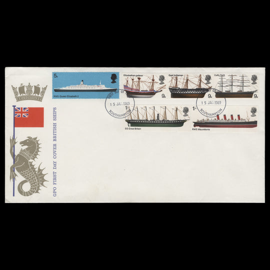 Great Britain 1969 British Ships first day cover, SOUTHAMPTON