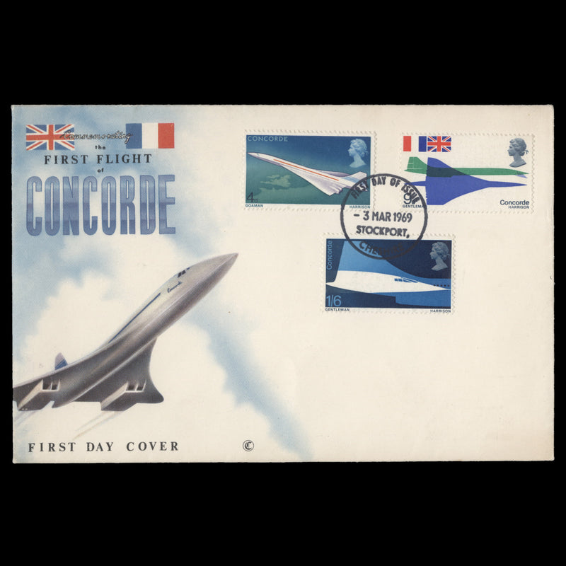 Great Britain 1969 First Flight of Concorde first day cover, STOCKPORT