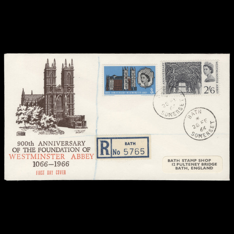Great Britain 1966 (FDC) Westminster Abbey ordinary, BATH