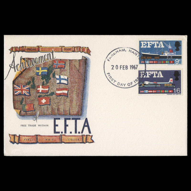 Great Britain 1967 EFTA phosphor first day cover, FAREHAM