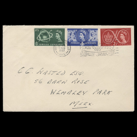 Great Britain 1957 Scout Jamboree first day cover, SUTTON COLDFIELD