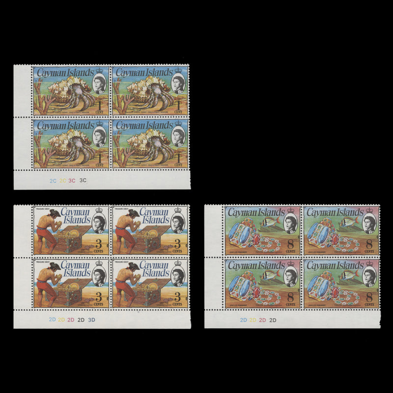 Cayman Islands 1974 (MNH) Pirate Treasure Definitives plate blocks