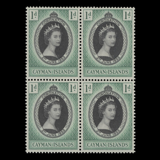 Cayman Islands 1953 (MNH) 1d Coronation block