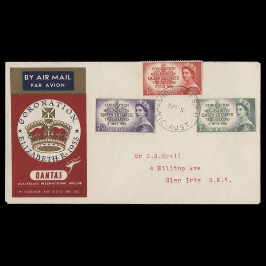 Australia 1953 Coronation first day cover, ASHBURTON