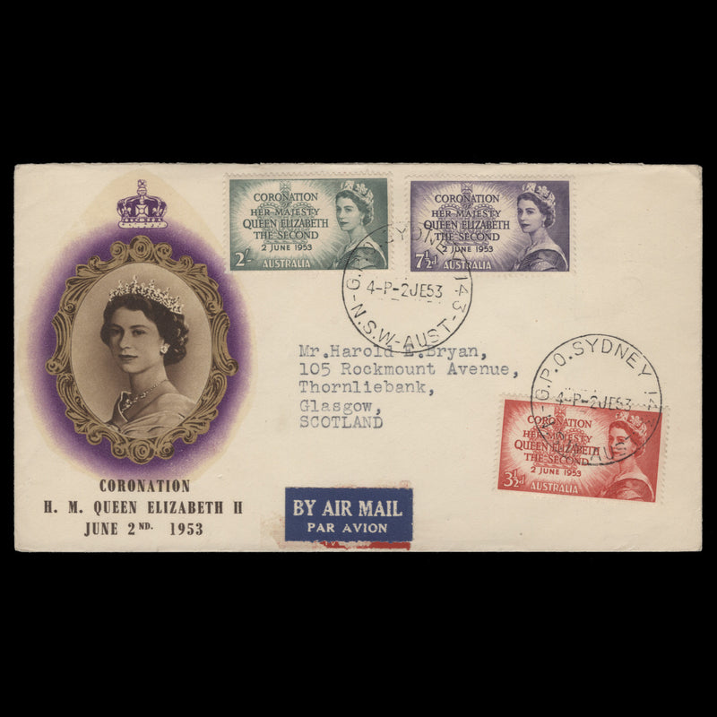 Australia 1953 Coronation day flight cover, SYDNEY