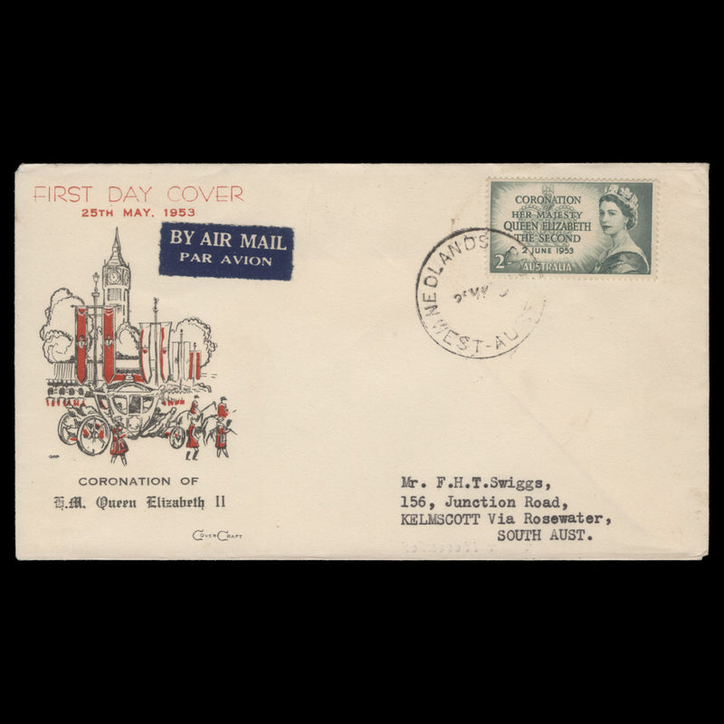 Australia 1953 (FDC) 2s Coronation, NEDLANDS