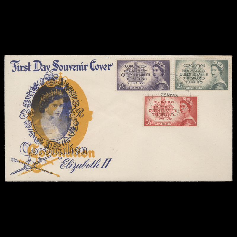 Australia 1953 Coronation first day cover with colour shift, STONEHENGE