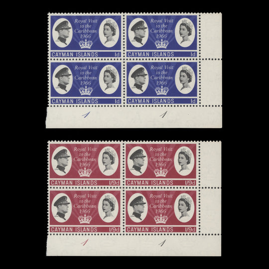 Cayman Islands 1966 (MNH) Royal Visit to the Caribbean plate blocks