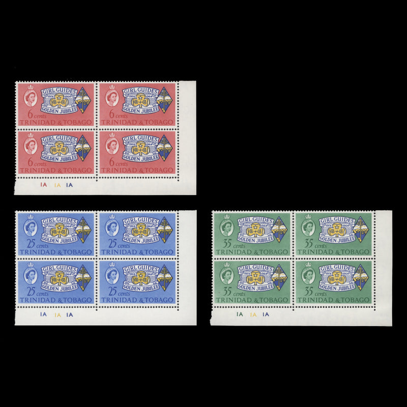 Trinidad & Tobago 1964 (MNH) Girl Guides Golden Jubilee plate blocks