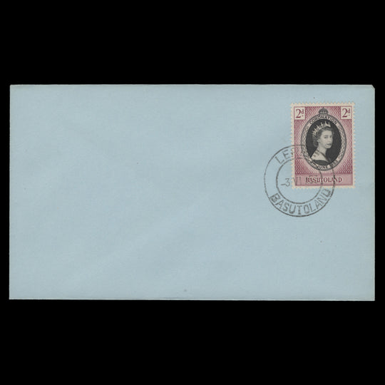 Basutoland 1953 (FDC) 2d Coronation, LERIBE