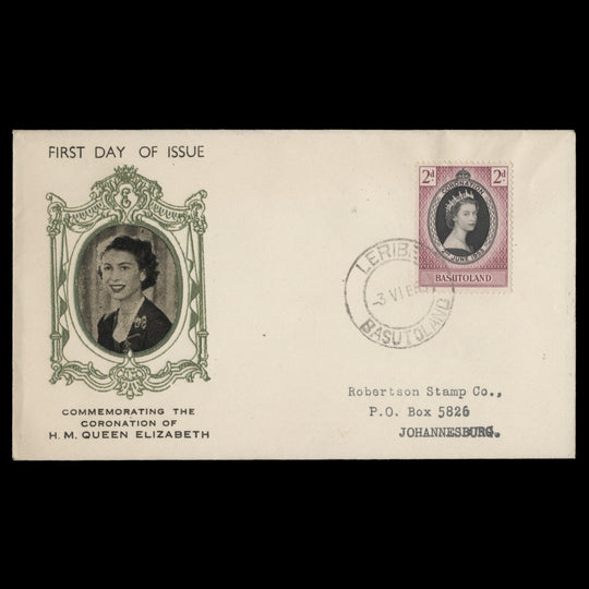 Basutoland 1953 (FDC) 2d Coronation, LERIBE