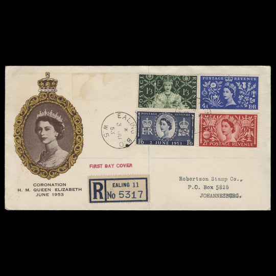 Great Britain 1953 Coronation first day cover, EALING