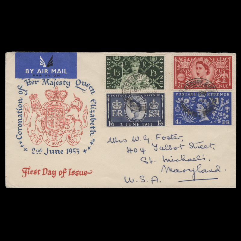 Great Britain 1953 Coronation first day cover, AYLESBURY