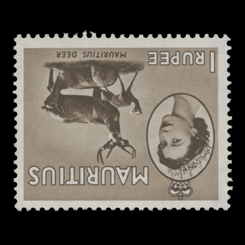 Mauritius 1953 (Variety) R1 Mauritius Deer with inverted watermark