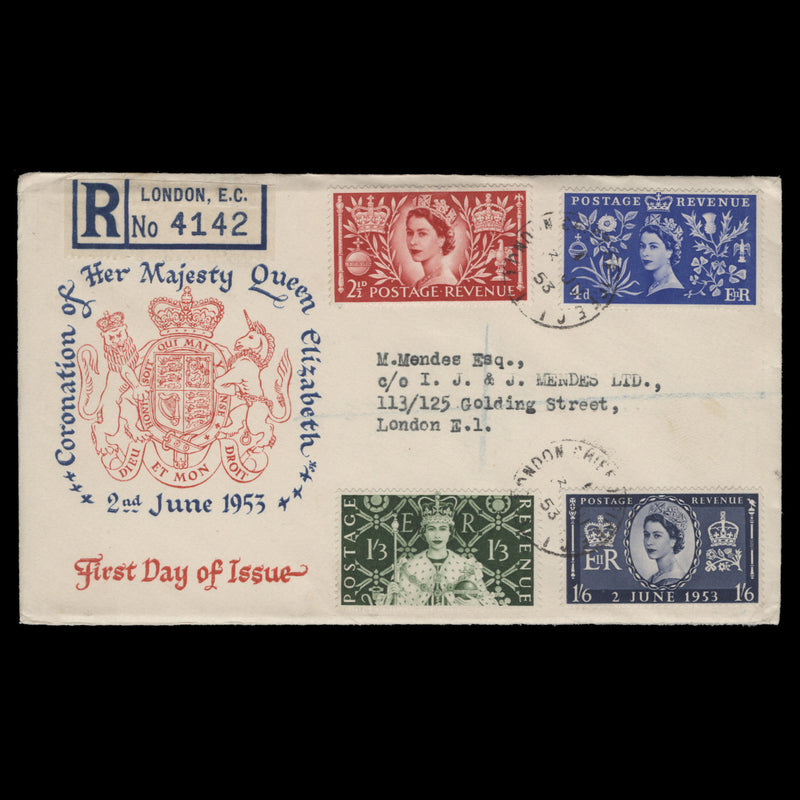 Great Britain 1953 Coronation first day cover, LONDON CHIEF OFFICE