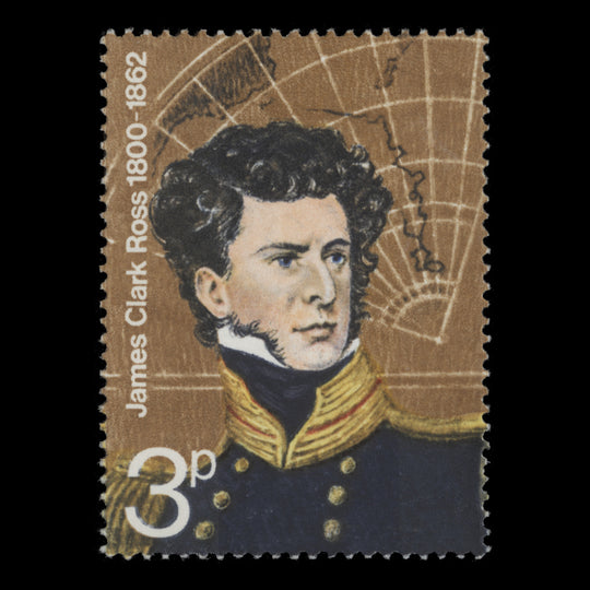 Great Britain 1972 (Variety) 3p Polar Explorers missing gold and embossing