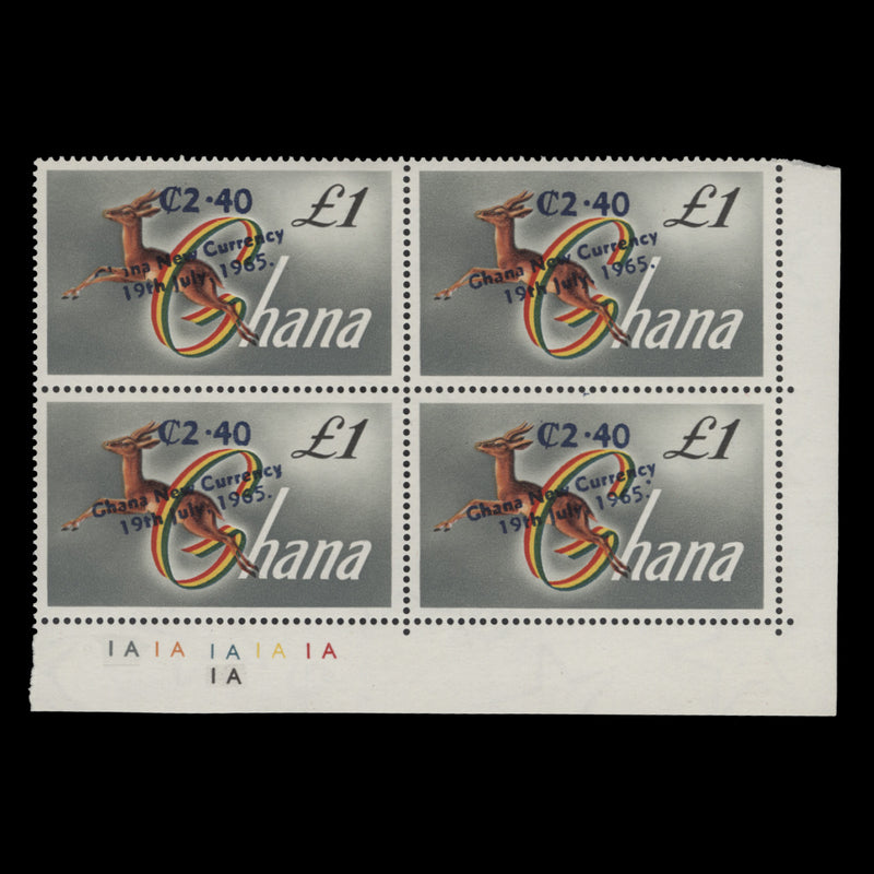 Ghana 1965 (MNH) C2.40/£1 Red-Fronted Gazelle plate block