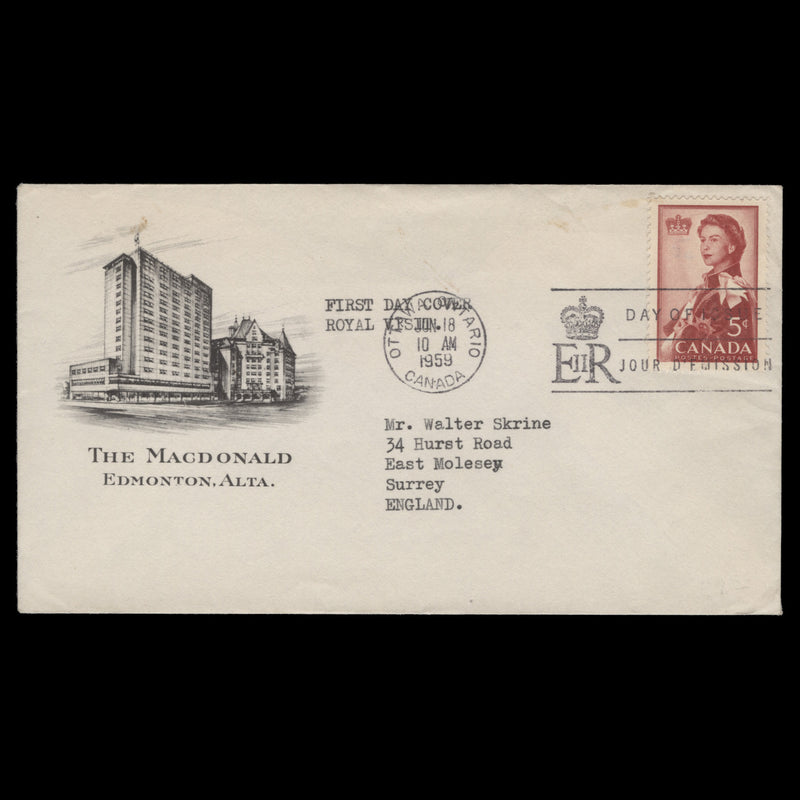 Canada 1959 Royal Visit first day cover, OTTAWA