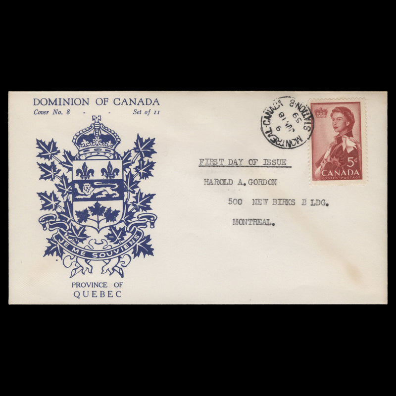 Canada 1959 Royal Visit first day cover, MONTREAL