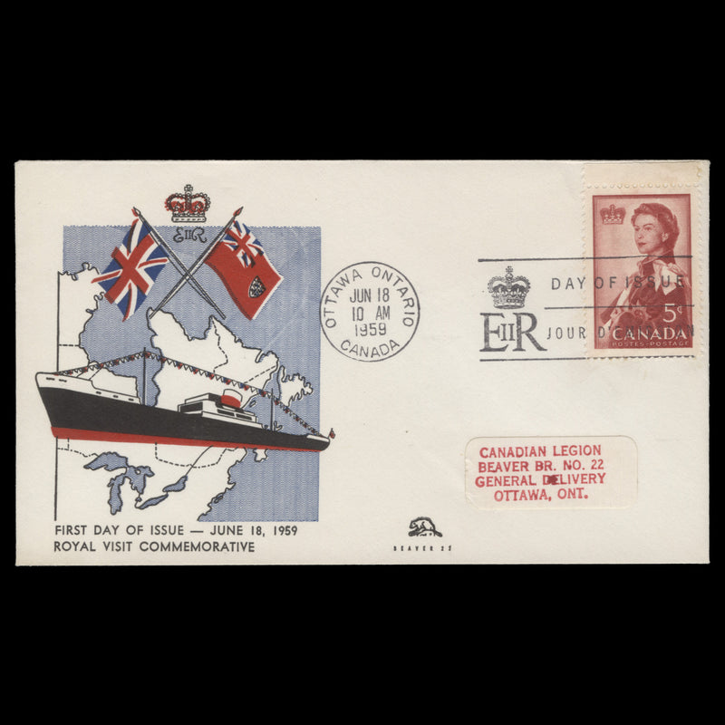 Canada 1959 Royal Visit first day cover, OTTAWA