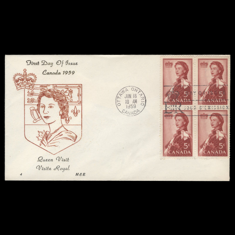 Canada 1959 Royal Visit block first day cover, OTTAWA