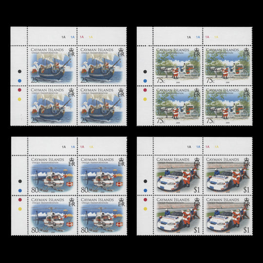 Cayman Islands 2008 (MNH) Christmas traffic light/plate blocks