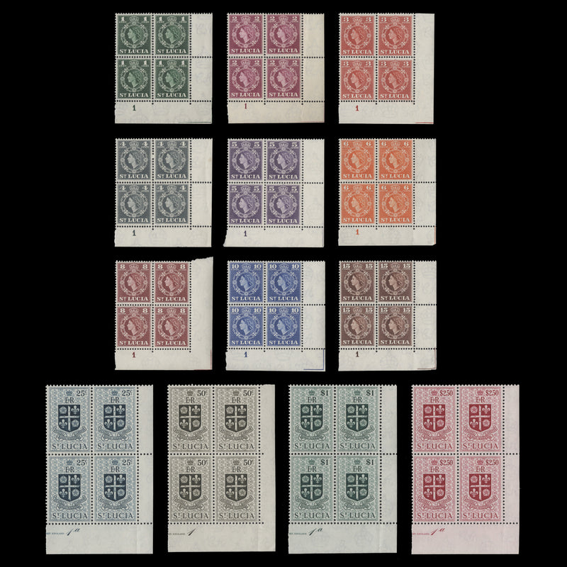 Saint Lucia 1953-54 (MNH) Definitives plate blocks