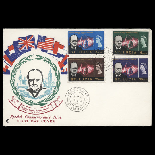 Saint Lucia 1966 (FDC) Churchill Commemoration, CASTRIES