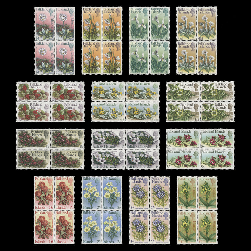 Falkland Islands 1968 (MNH) Flowers Definitives blocks