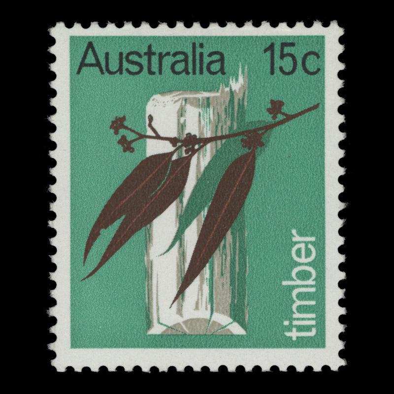 Australia 1969 (Variety) 15c Timber missing black