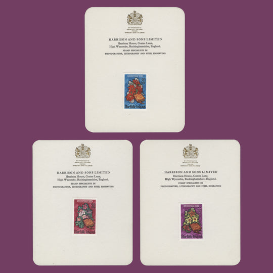 Norfolk Island 1978 Christmas imperf proofs on presentation cards