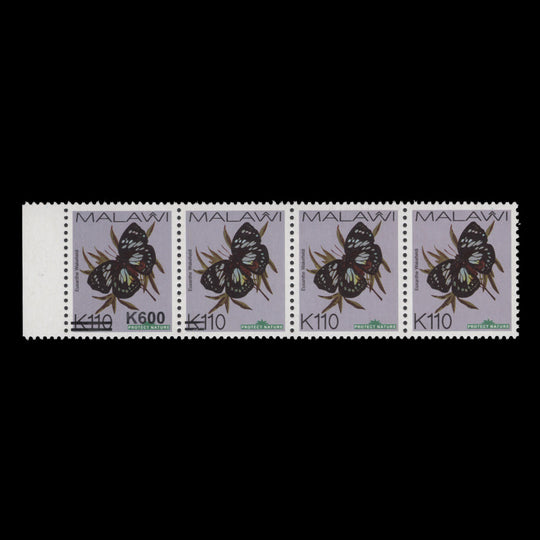 Malawi 2020 (Variety) K600/K110 strip progressively missing surcharge