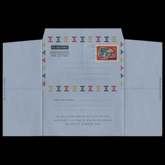 Ghana 1967 (FDA) 9np Chameleon Aerogramme, ACCRA