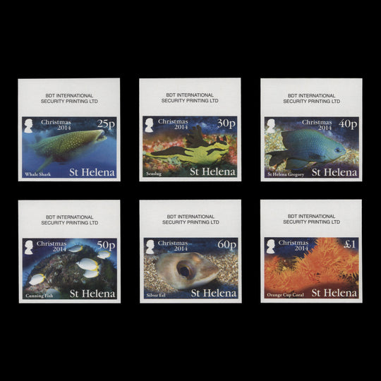 Saint Helena 2014 Christmas imperf proof imprint singles