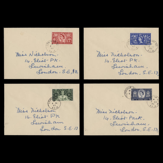 Great Britain 1953 Coronation pre-release covers, LEWISHAM RD