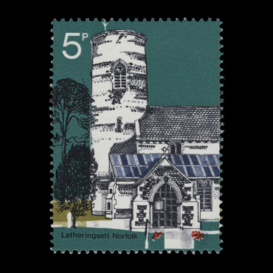 Great Britain 1972 (Variety) 5p Village Churches missing gold & phosphor