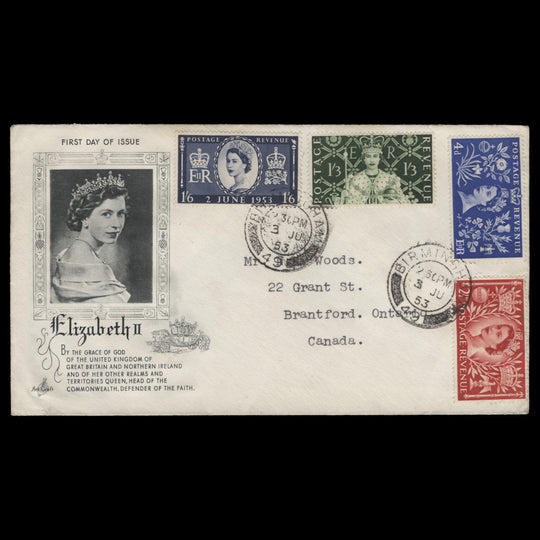 Great Britain 1953 Coronation first day cover, BIRMINGHAM