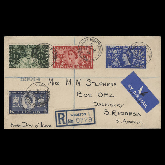 Great Britain 1953 Coronation first day cover, WOOLTON
