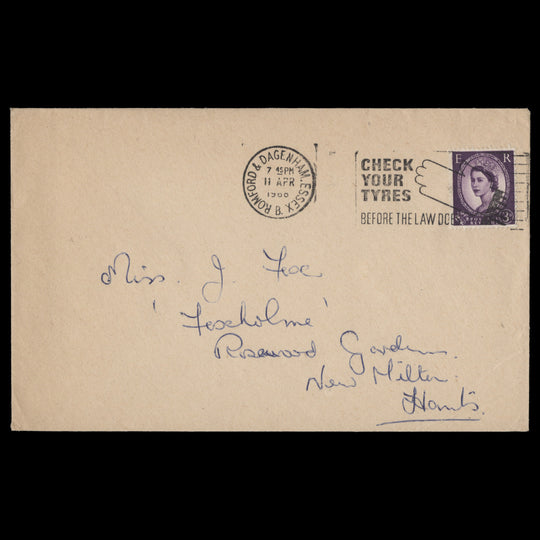 Great Britain 1968 Check Your Tires slogan