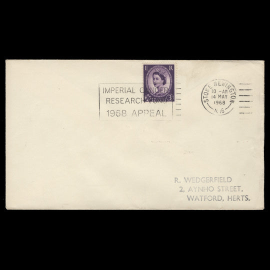 Great Britain 1968 Imperial Cancer Research Fund slogan