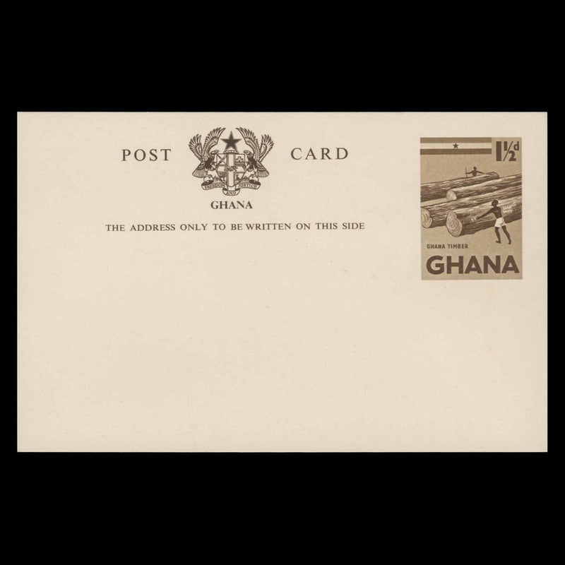 Ghana 1959 (Unused) 1½d Timber postcard