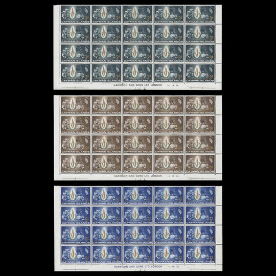 Cayman Islands 1968 (MNH) Human Rights Year imprint/plate blocks