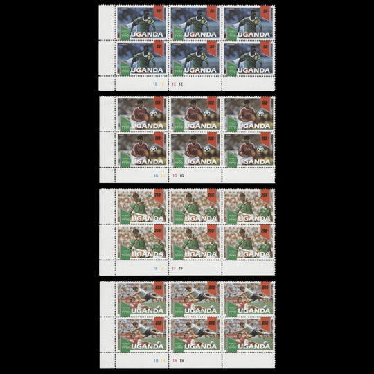 Uganda 1990 (MNH) World Cup Football plate blocks