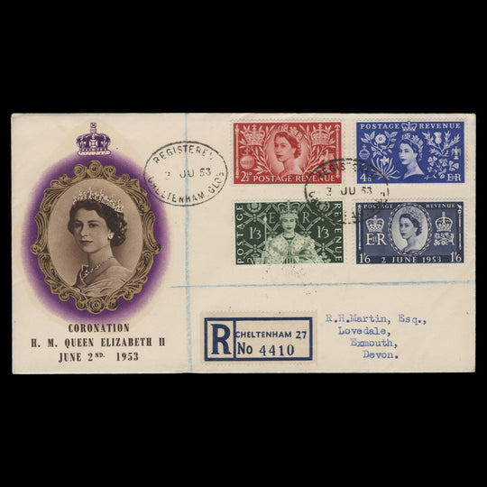 Great Britain 1953 Coronation first day cover, CHELTENHAM