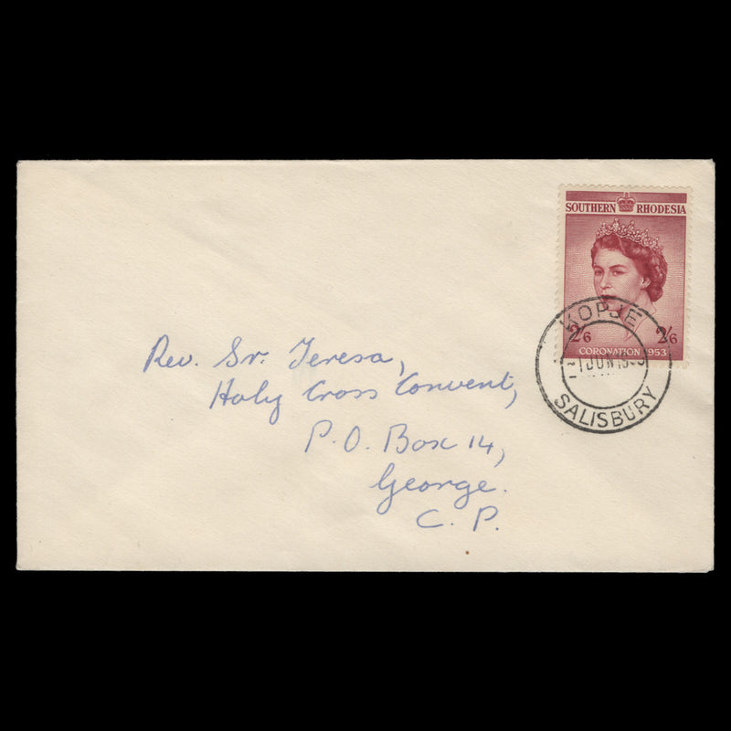 Southern Rhodesia 1953 (FDC) 2s6d Coronation, KOPJE